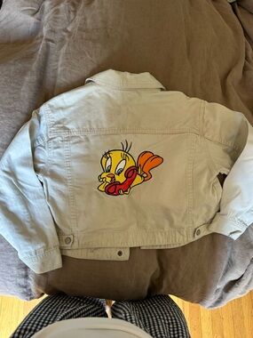 Warner Bros. Cream Jacket with Black & Red Sylvester Embroidery